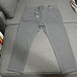 Men's Gray Pinstripe Pants Slim
